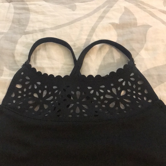 JUSTICE Girl's Laser Cut High Neck Bikini Swim 12 BLACK - Picture 5 of 8